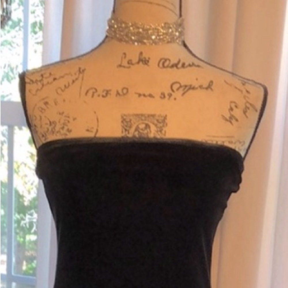 Strapless Black Velvet Dress